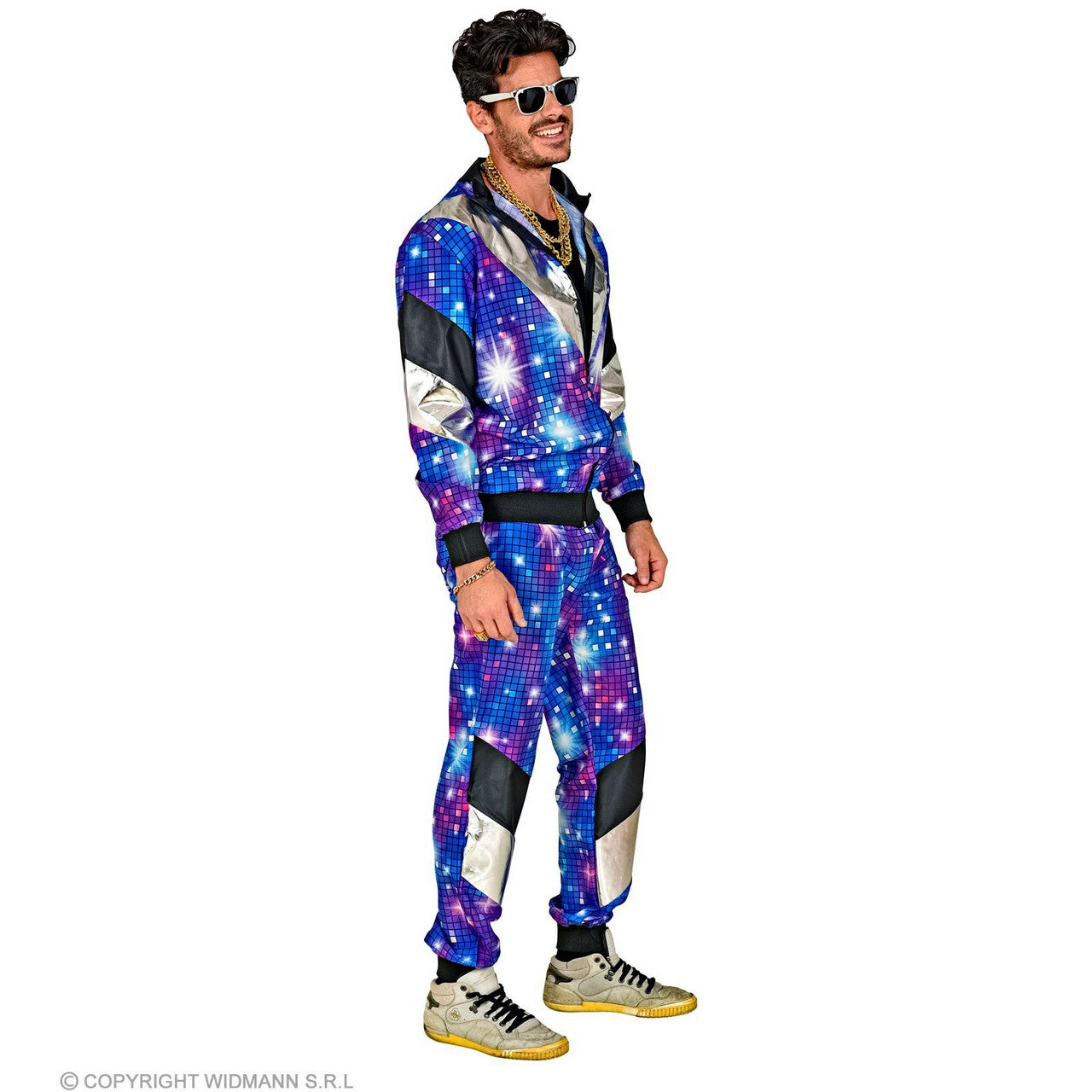 Op deze afbeelding zie je een Kostuums, van het merk Widmann. Discobal Sparkle 80s Kostuum
