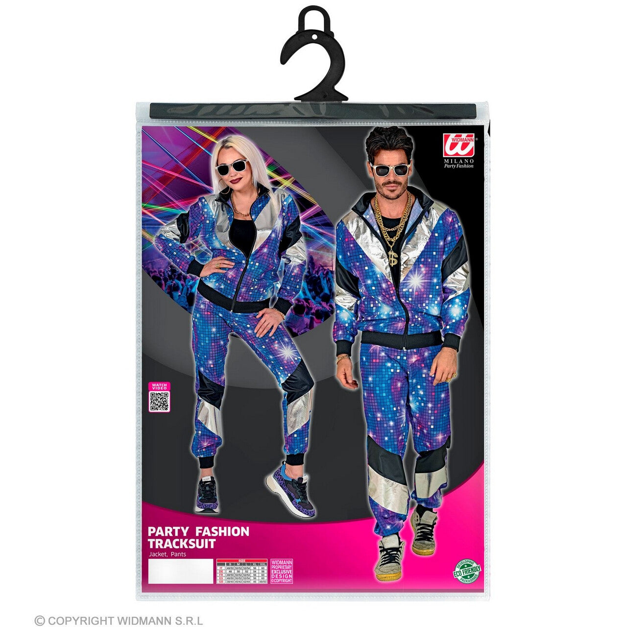 Op deze afbeelding zie je een Kostuums, van het merk Widmann. Discobal Sparkle 80s Kostuum