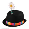Bowlerhut Mit Fröhlicher Blumenclown, Fühlte Sich Schwarz An