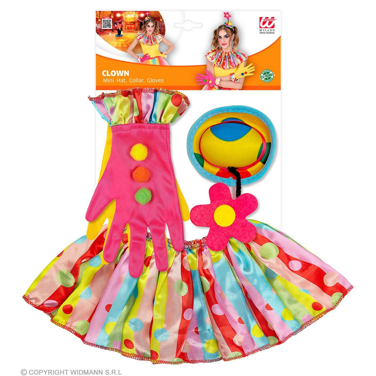 Op deze afbeelding zie je een Accessoires, van het merk Widmann. Set Clown Daisy