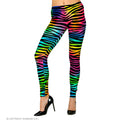 Neon-Zebra Leggings 80er Damen