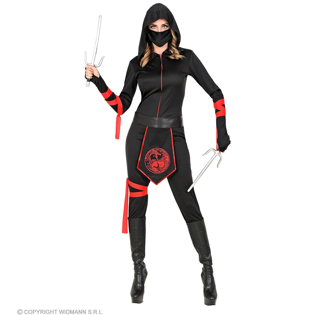 Op deze afbeelding zie je een Kostuums, van het merk Widmann. Charmante Ninja Starlight Vrouw Kostuum