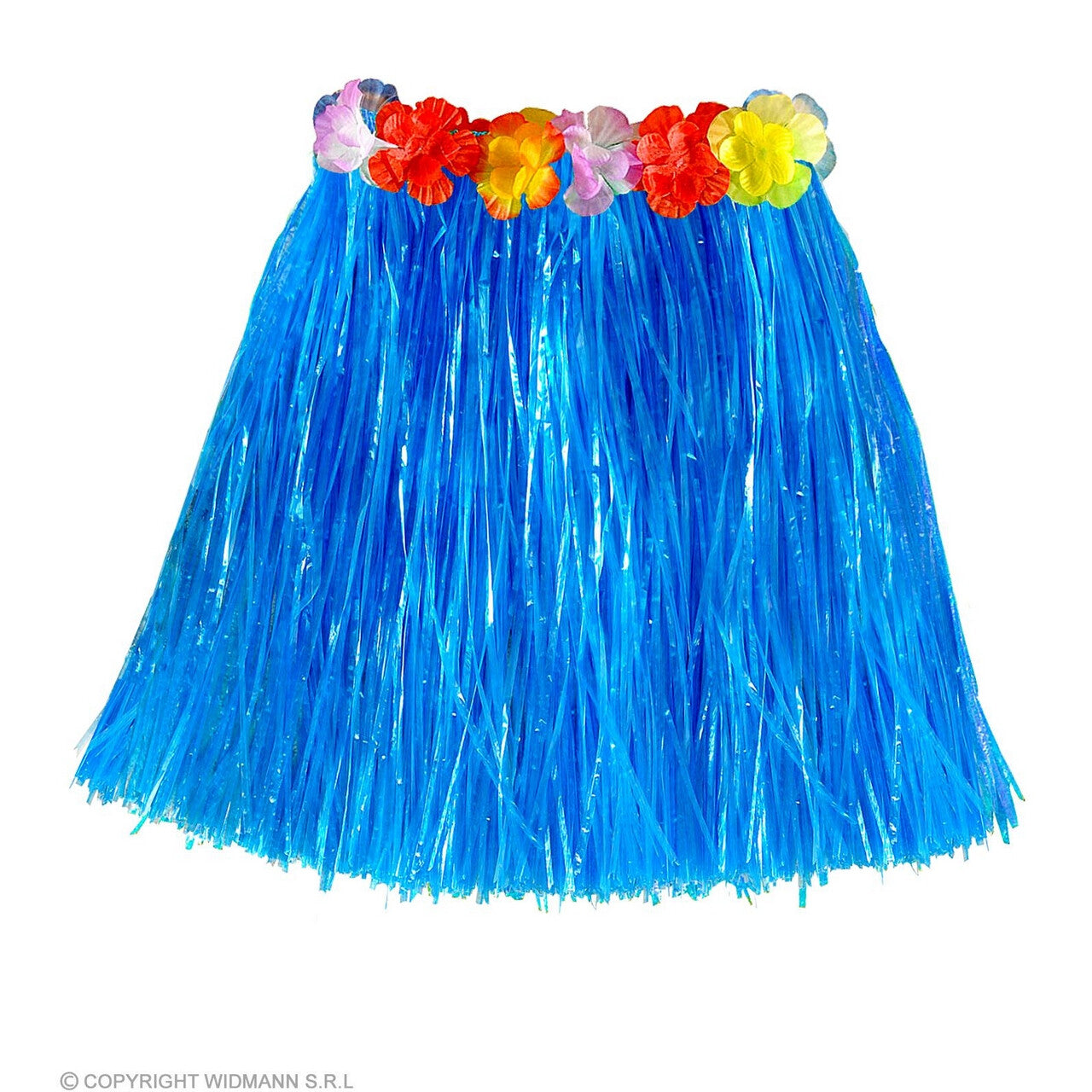 Op deze afbeelding zie je een Kostuums, van het merk Widmann. Leilana Mini Hawairokje 45 Centimeter Blauw Vrouw