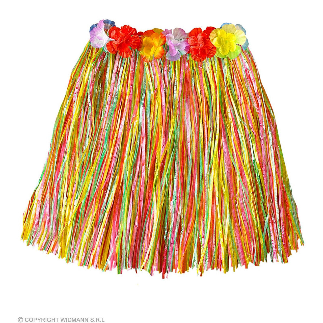 Op deze afbeelding zie je een Kostuums, van het merk Widmann. Mohala Mini Hawairokje 45 Centimeter Meerkleurig Vrouw
