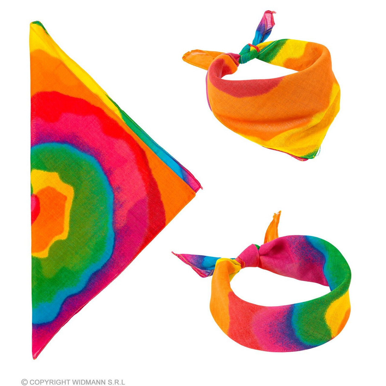 Op deze afbeelding zie je een Accessoires, van het merk Widmann. Bandana Tie Dye, 55 X 55 Centimeter