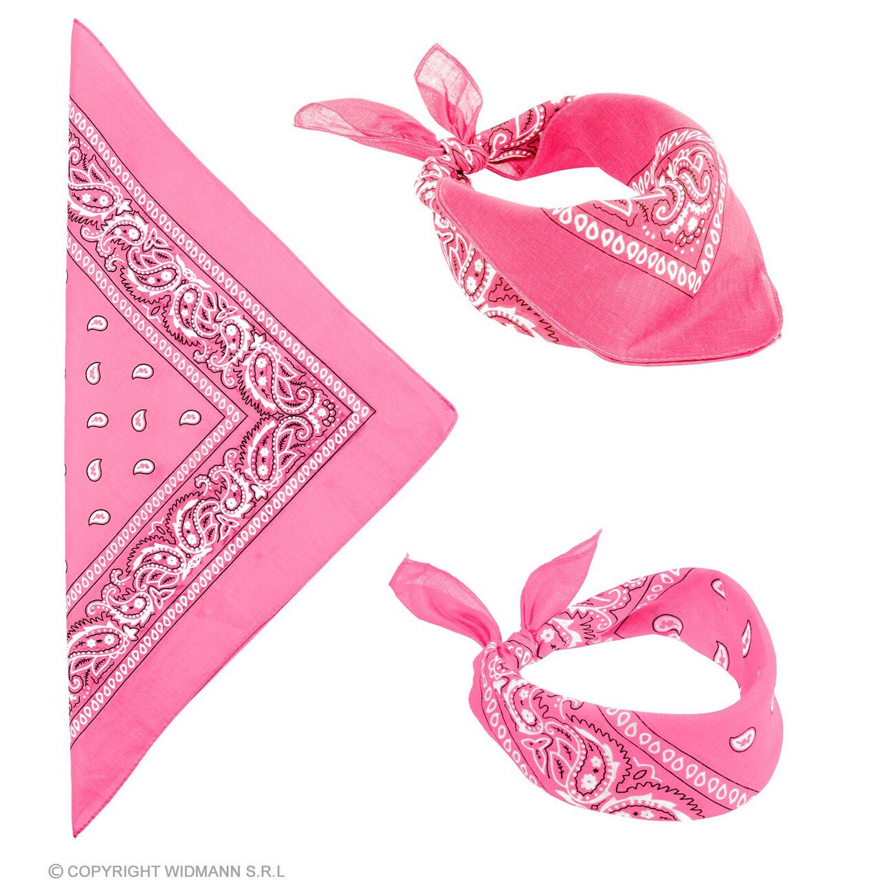 Op deze afbeelding zie je een Accessoires, van het merk Widmann. Bandana Cute Pink 55 X 55 Centimeter