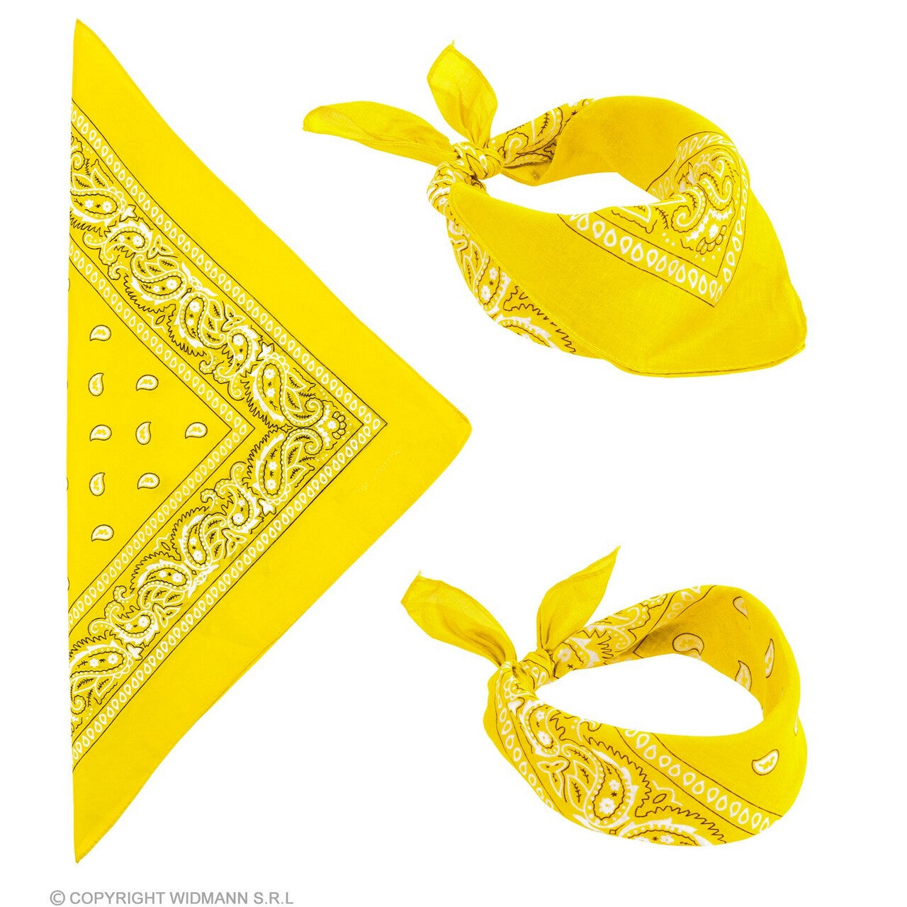 Op deze afbeelding zie je een Accessoires, van het merk Widmann. Bandana Veel Geel 55 X 55 Centimeter