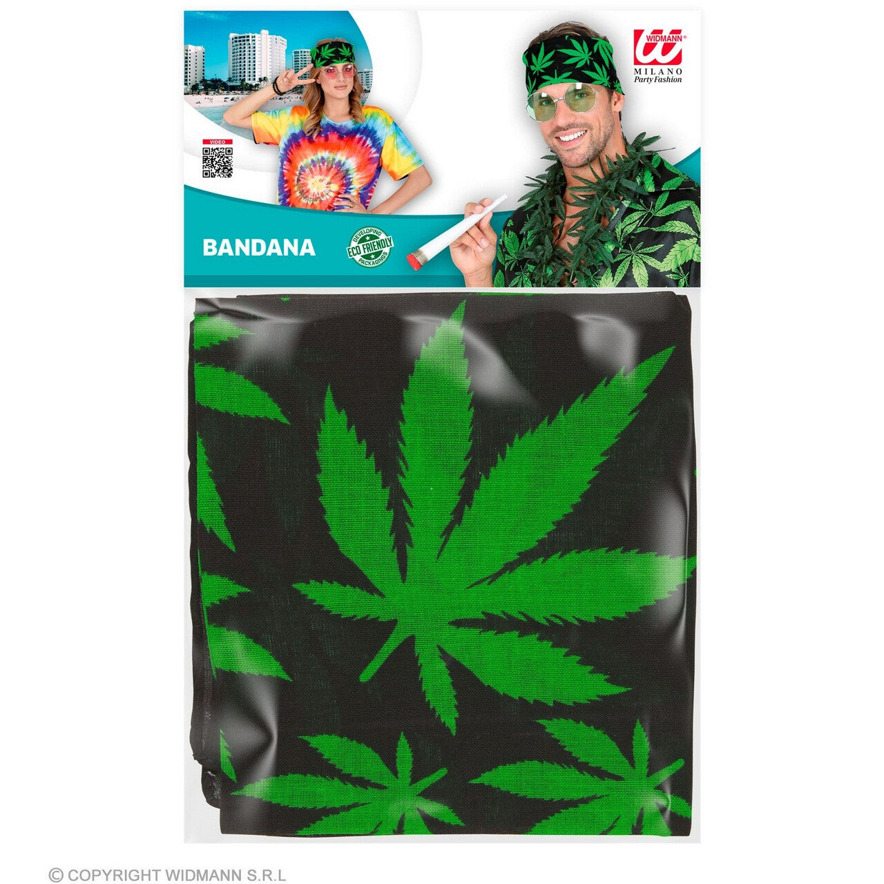 Op deze afbeelding zie je een Accessoires, van het merk Widmann. Bandana Wiet 55 X 55 Centimeter