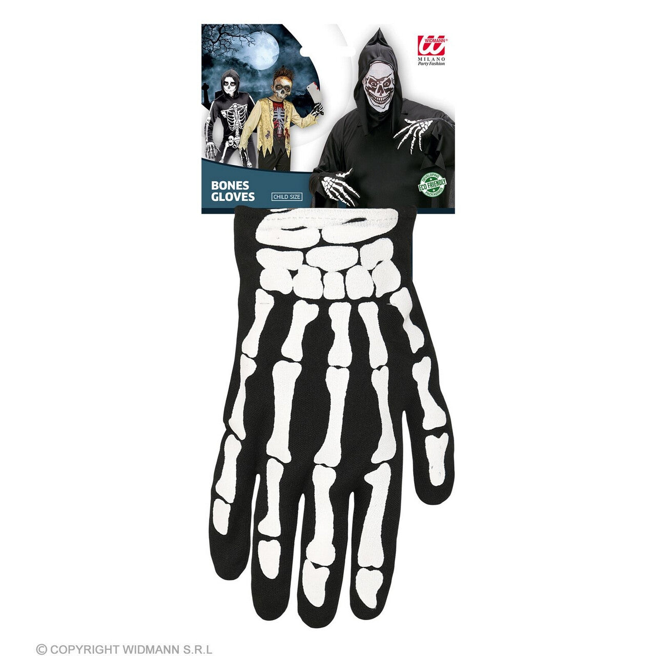 Op deze afbeelding zie je een Accessoires, van het merk Widmann. Botterige Skelet Handschoenen Kind