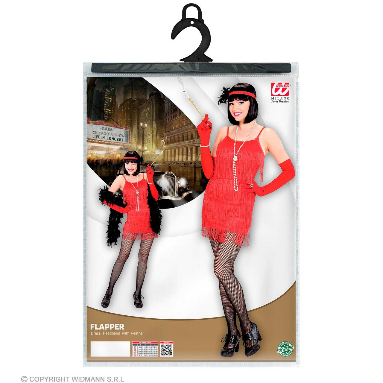 Op deze afbeelding zie je een Kostuums, van het merk Widmann. Flapper Topper Rood Vrouw Kostuum