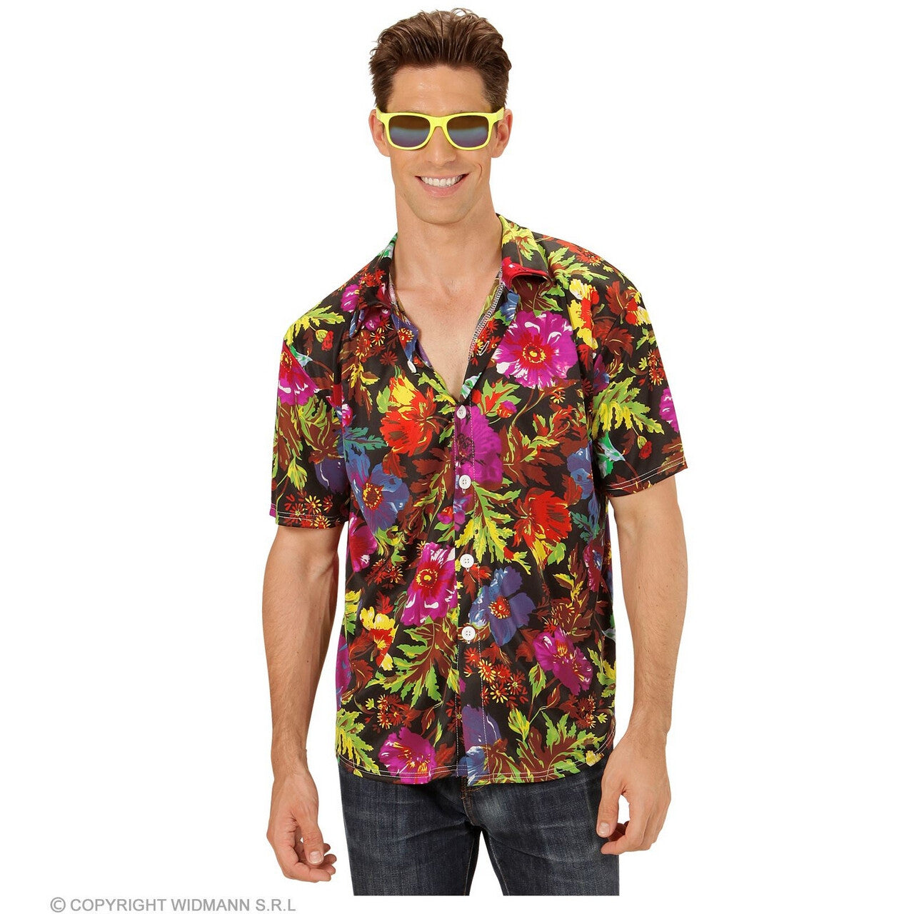 Op deze afbeelding zie je een Kostuums, van het merk Widmann. Hawaii Shirt Tropische Floral Island Man