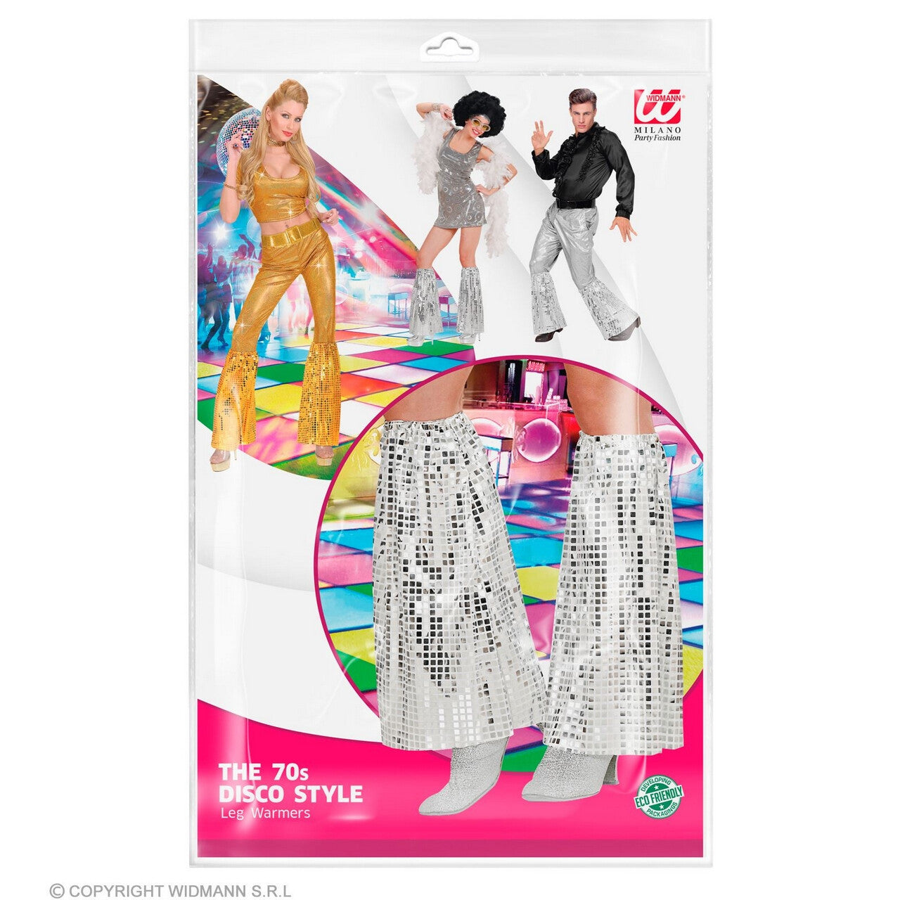 Op deze afbeelding zie je een Accessoires, van het merk Widmann. Zilveren Pailletten Disco Beenwarmers
