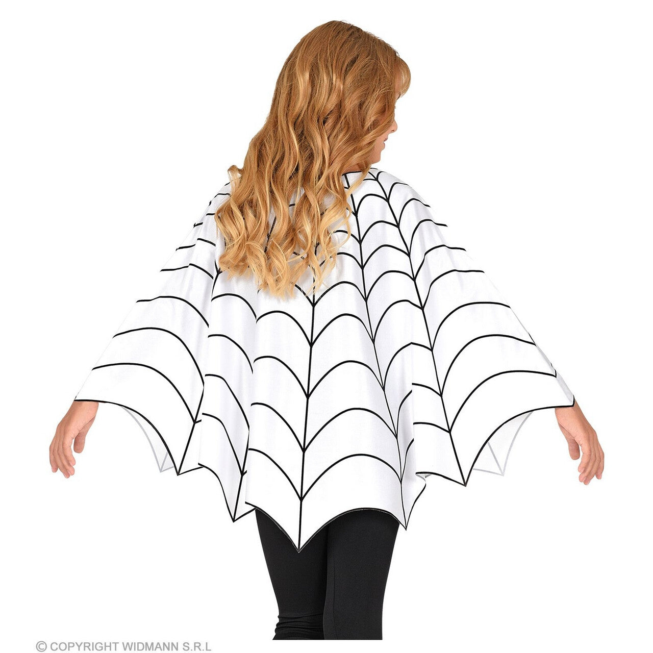 Op deze afbeelding zie je een Kostuums, van het merk Widmann. Gevangen In Het Web Poncho Kind Meisje