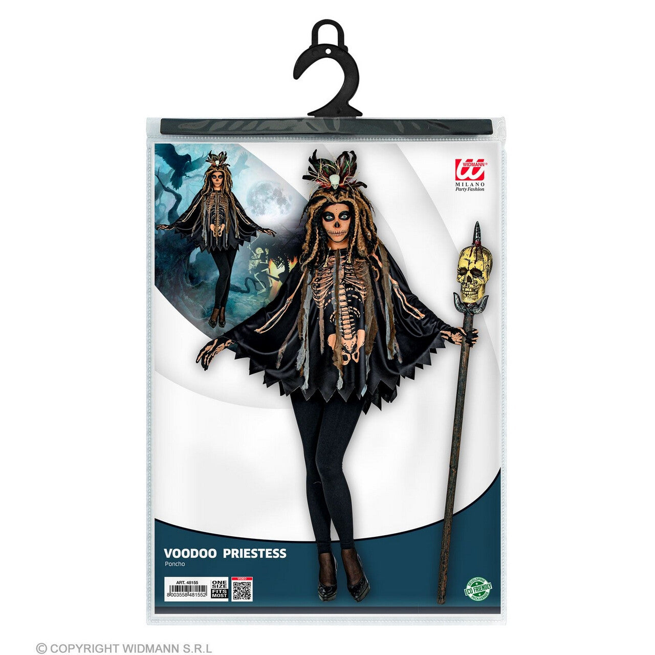 Op deze afbeelding zie je een Kostuums, van het merk Widmann. Voodoo Priester Mikayla Poncho
