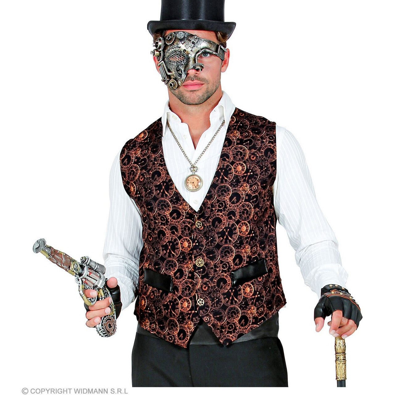 Op deze afbeelding zie je een Kostuums, van het merk Widmann. Wheel Of Time Steampunk Gilet Man