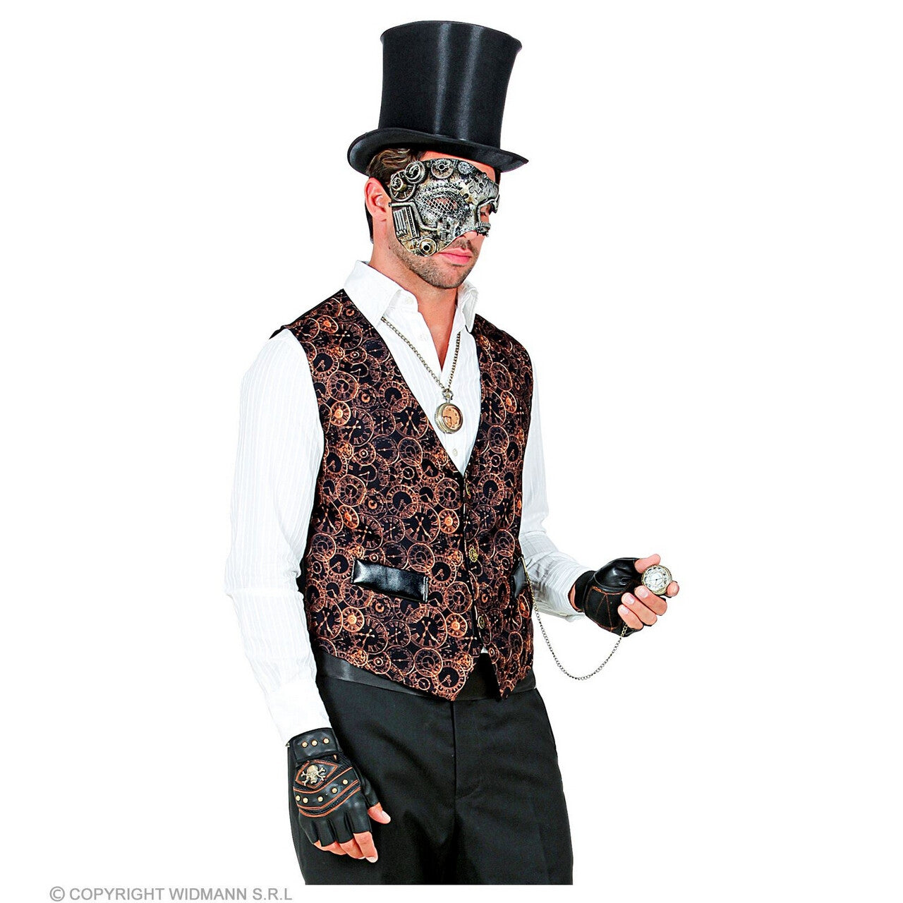 Op deze afbeelding zie je een Kostuums, van het merk Widmann. Wheel Of Time Steampunk Gilet Man