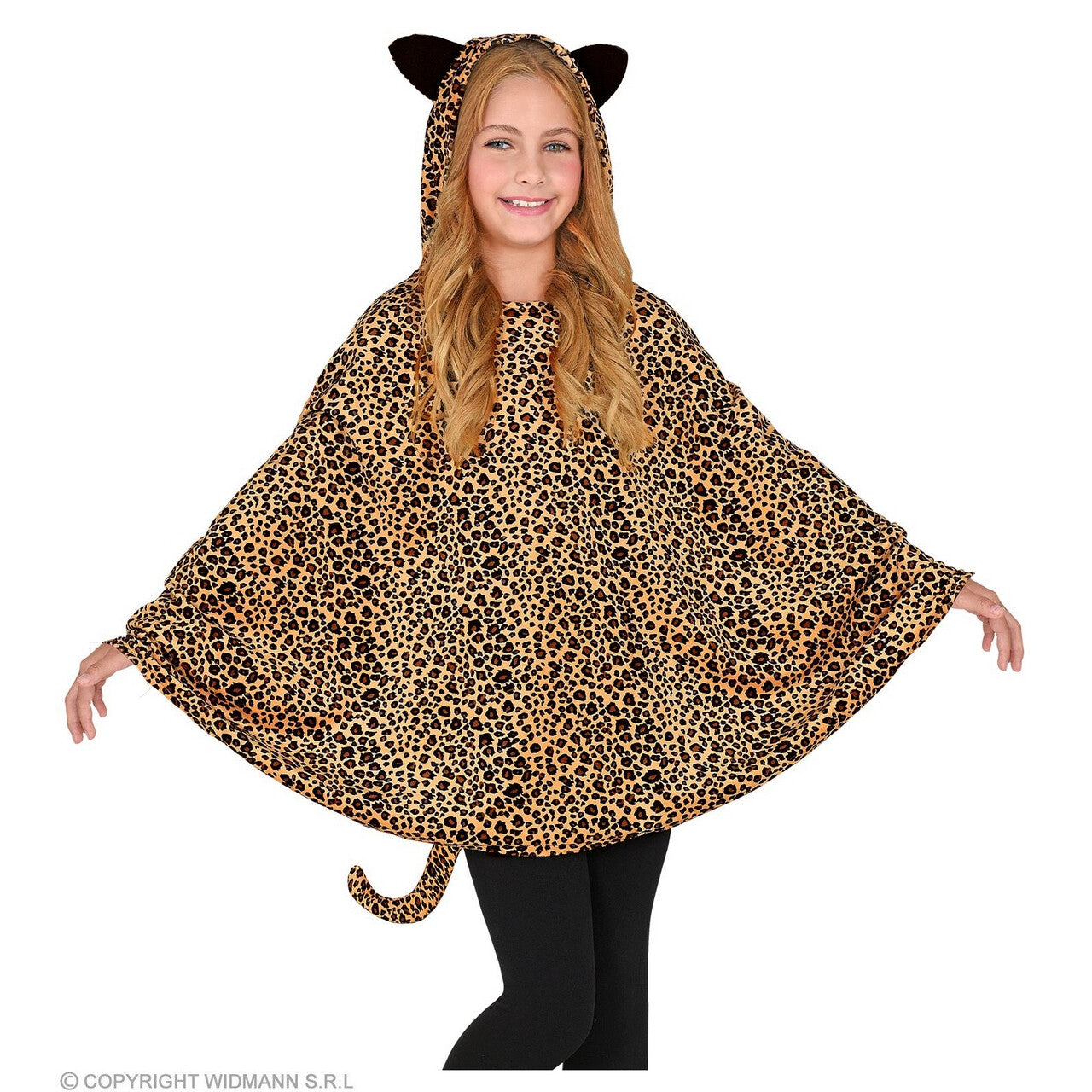 Op deze afbeelding zie je een Kostuums, van het merk Widmann. Lazy Luipaard Poncho Kind Kind