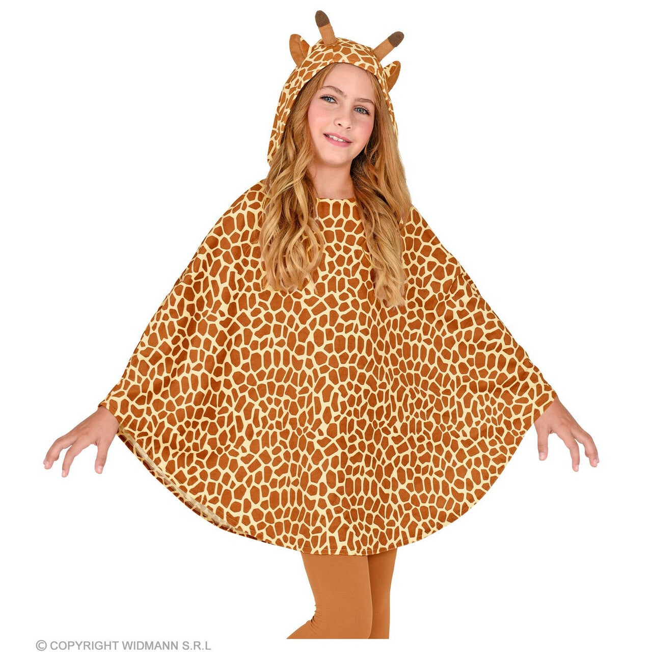 Op deze afbeelding zie je een Kostuums, van het merk Widmann. Hoog In De Lucht Giraf Poncho Kind Kind