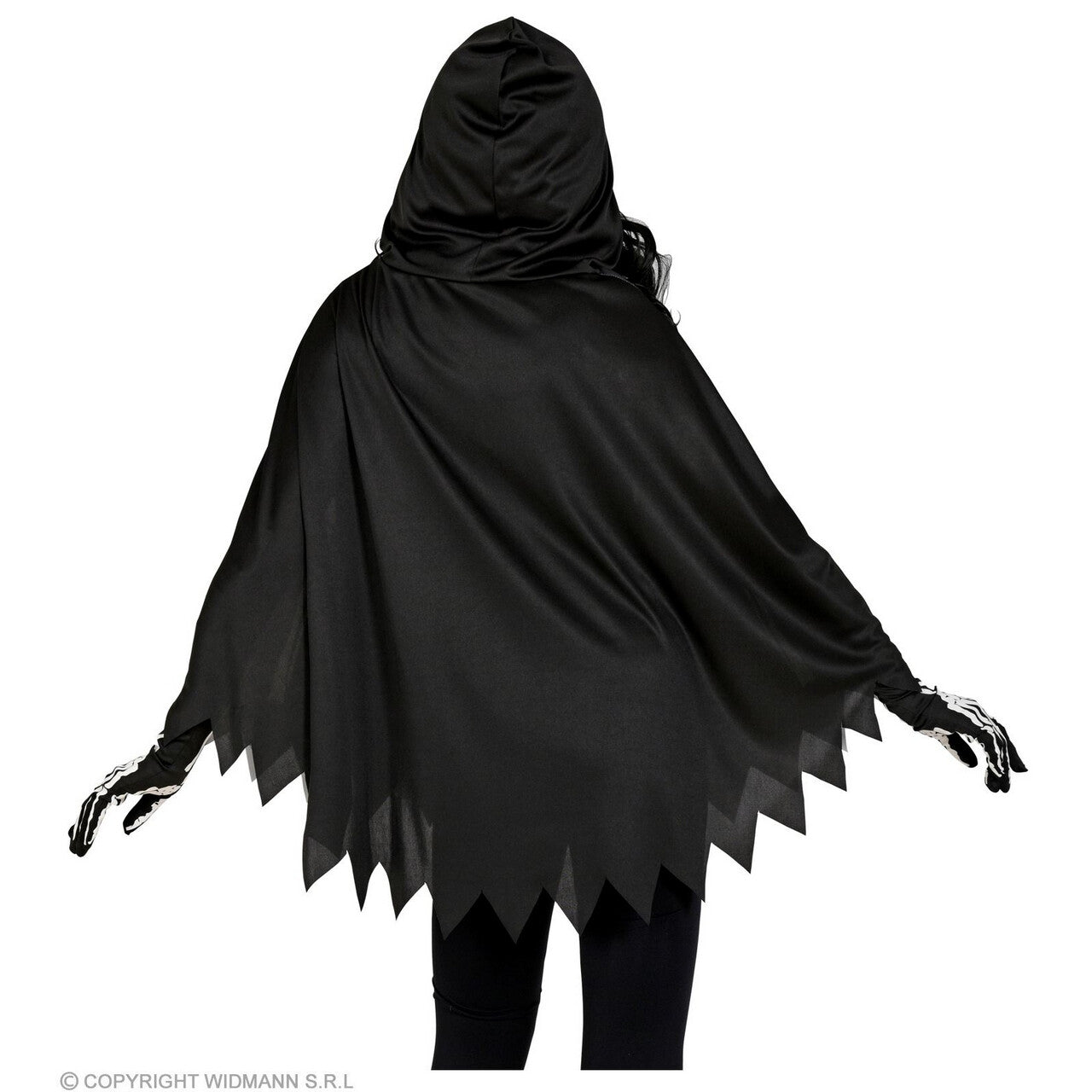 Op deze afbeelding zie je een Kostuums, van het merk Widmann. Scarlet Skelet Poncho