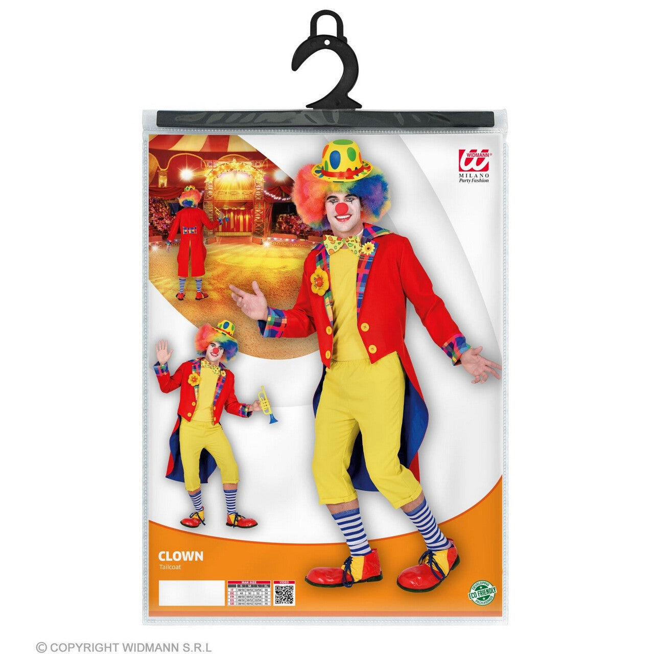 Op deze afbeelding zie je een Kostuums, van het merk Widmann. Jas Met Een Lach Clown Slipjas Rood Man