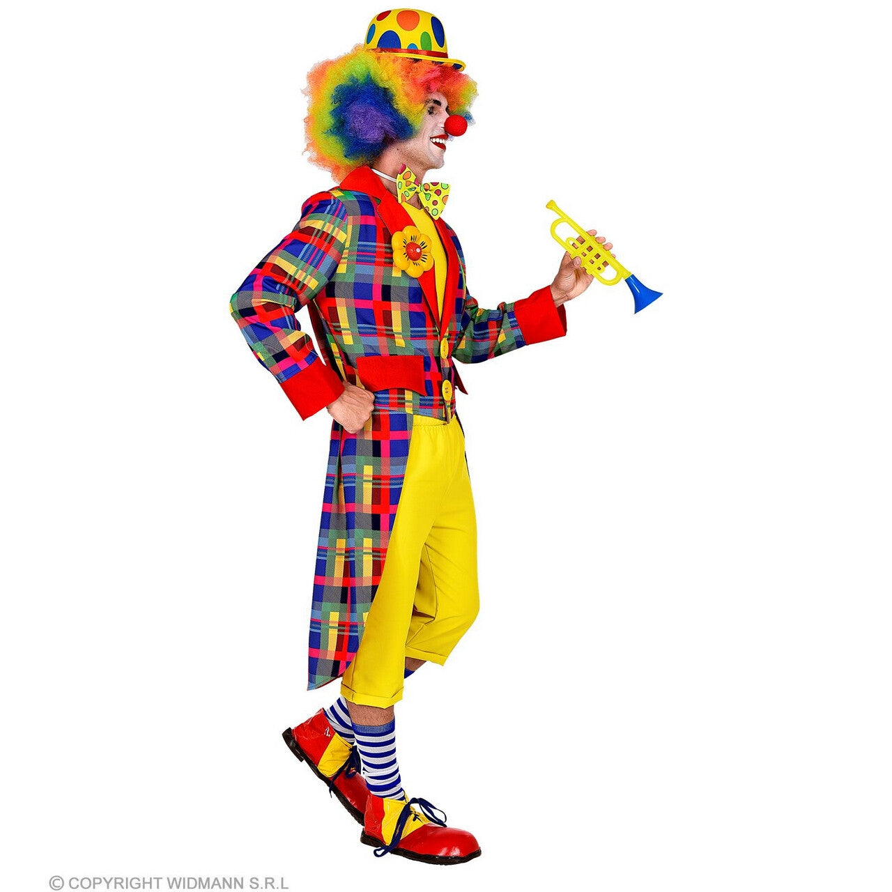 Op deze afbeelding zie je een Kostuums, van het merk Widmann. Kleurenkanon Opa Jan Clown Slipjas Man