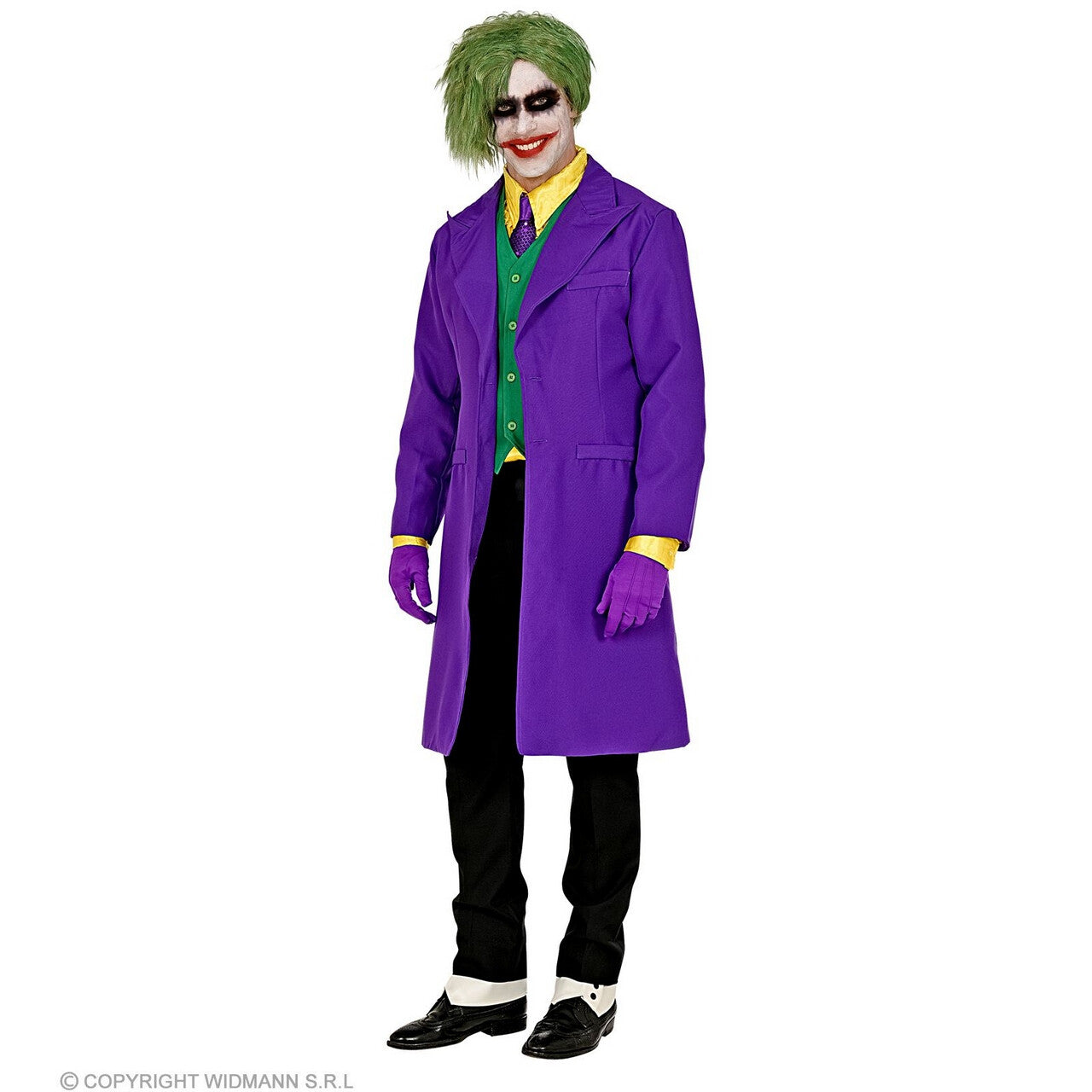 Op deze afbeelding zie je een Kostuums, van het merk Widmann. Niet Zo Serieuze Joker Jas Paars Man Kostuum