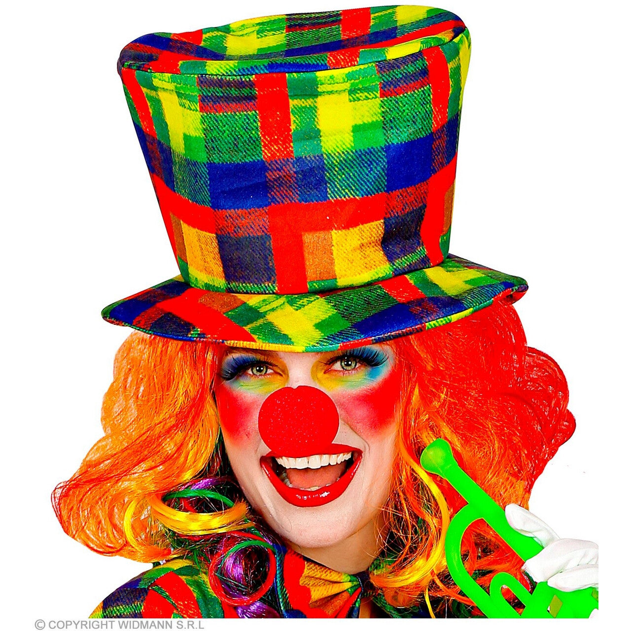 Op deze afbeelding zie je een Accessoires, van het merk Widmann. Kleurige Hoed Clown Geblokt