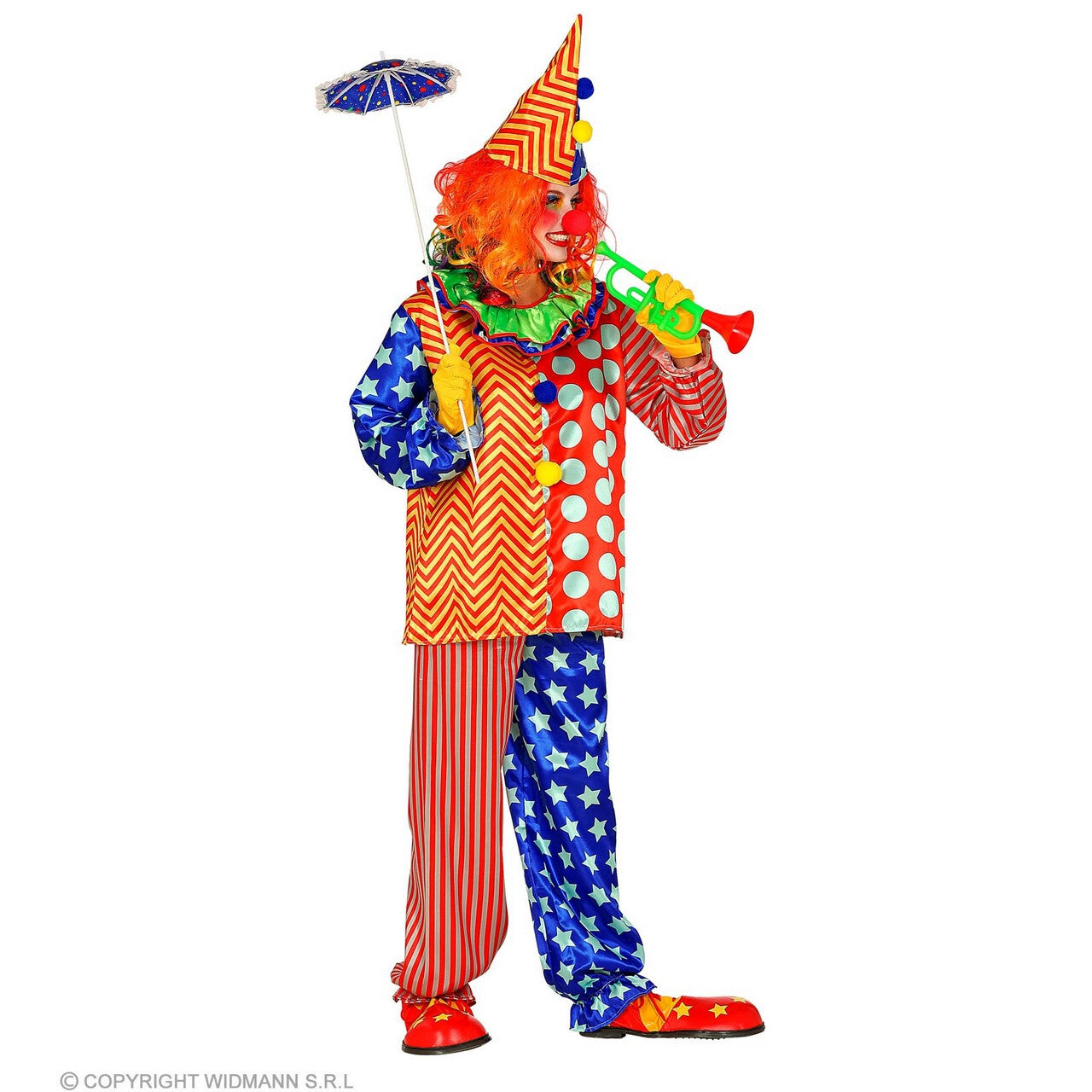 Op deze afbeelding zie je een Kostuums, van het merk Widmann. Hilarische Knotsgekke Clown Kostuum