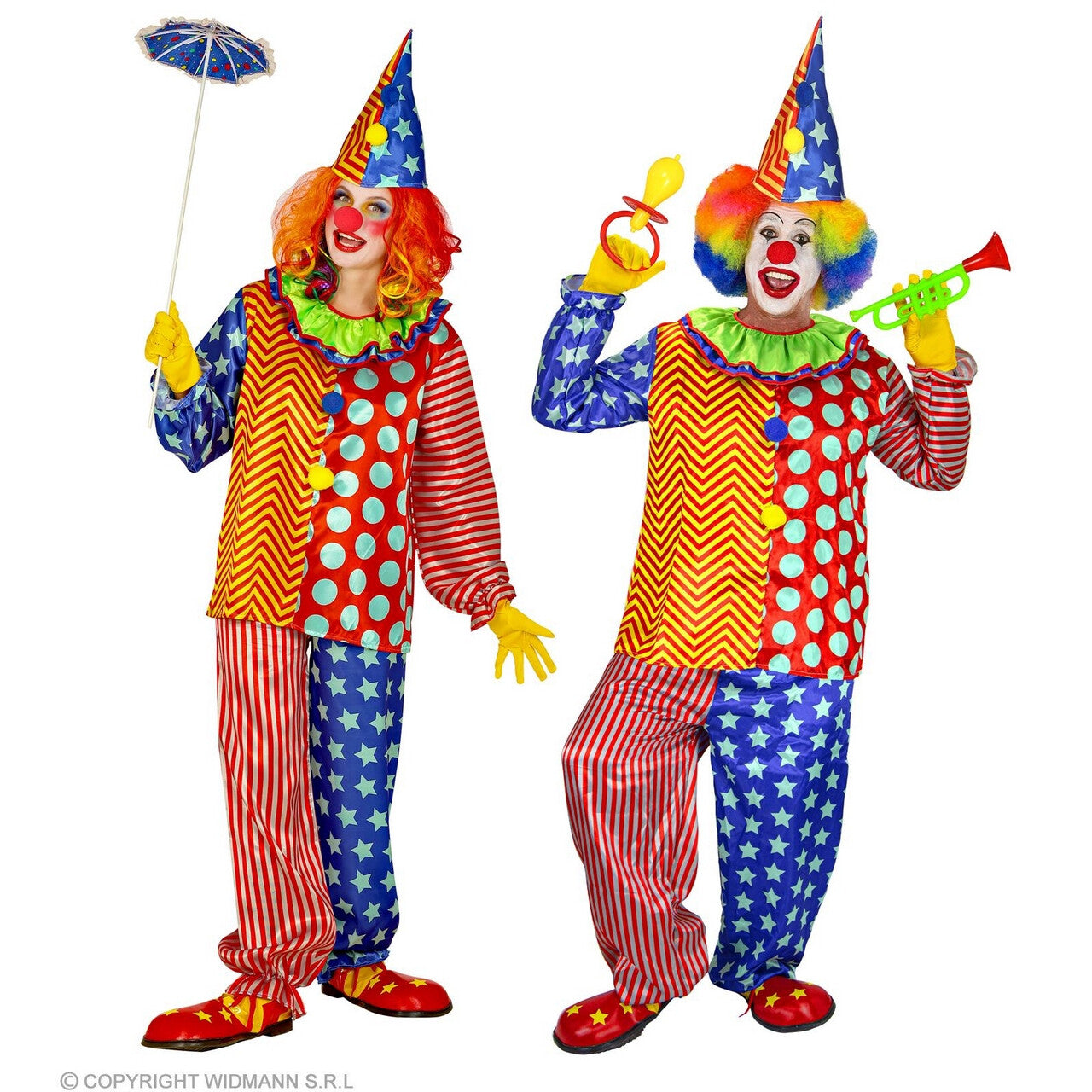 Op deze afbeelding zie je een Kostuums, van het merk Widmann. Hilarische Knotsgekke Clown Kostuum