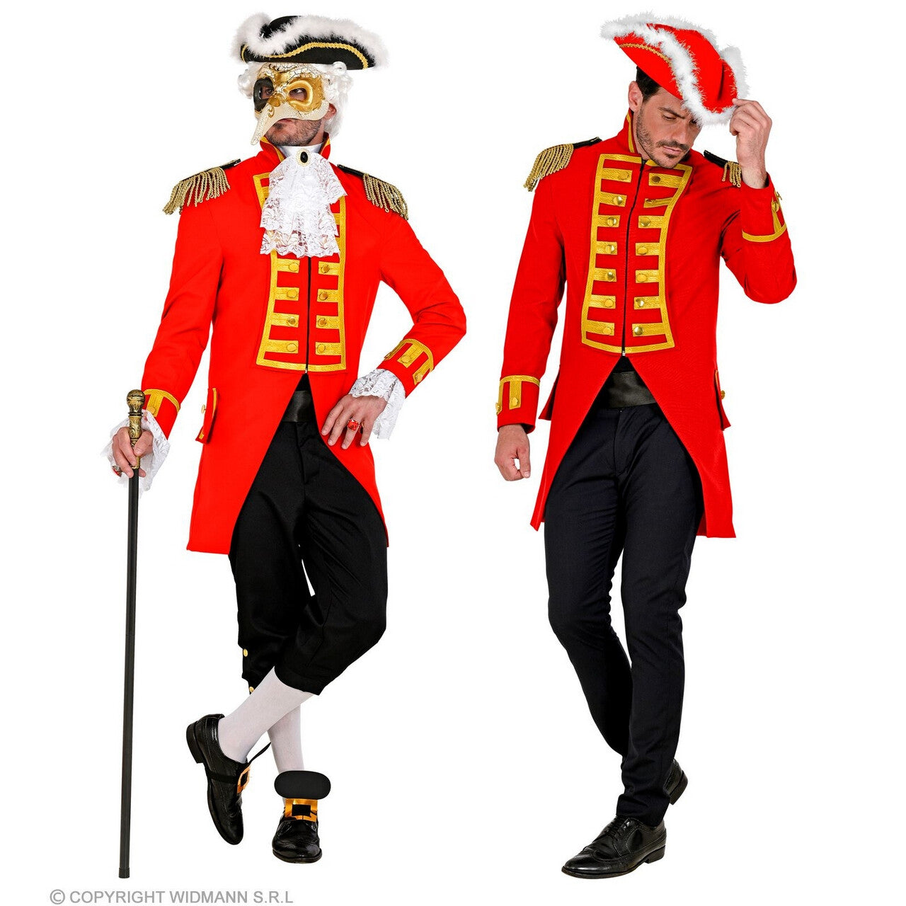 Op deze afbeelding zie je een Kostuums, van het merk Widmann. Parmantige Franse Slipjas Parade Rood