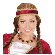 Op deze afbeelding zie je een Accessoires, van het merk Widmann. Sieraden Set Koningin Rood En Goud