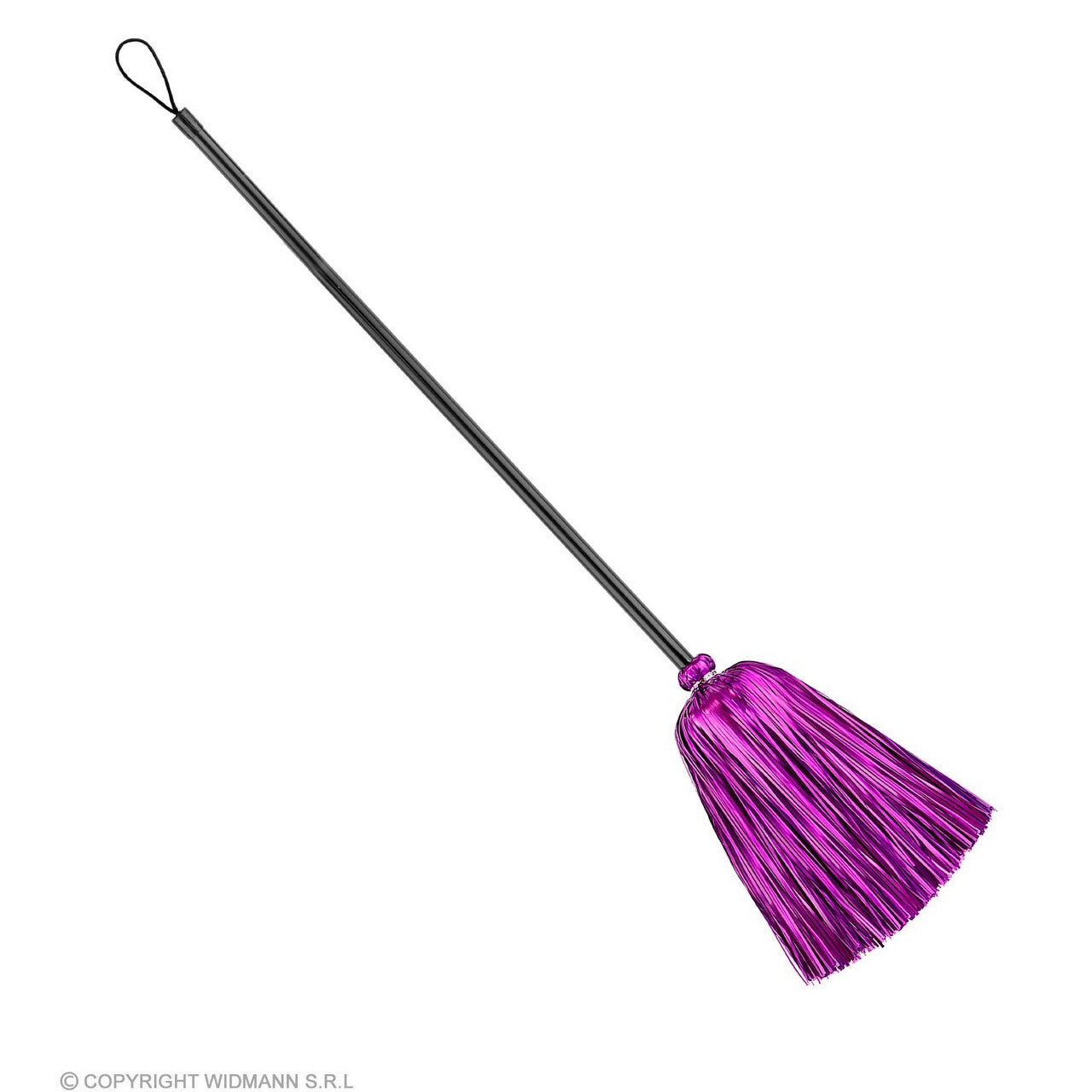 Op deze afbeelding zie je een Accessoires, van het merk Widmann. Heksenbezem Paars Folie 92 Centimeter