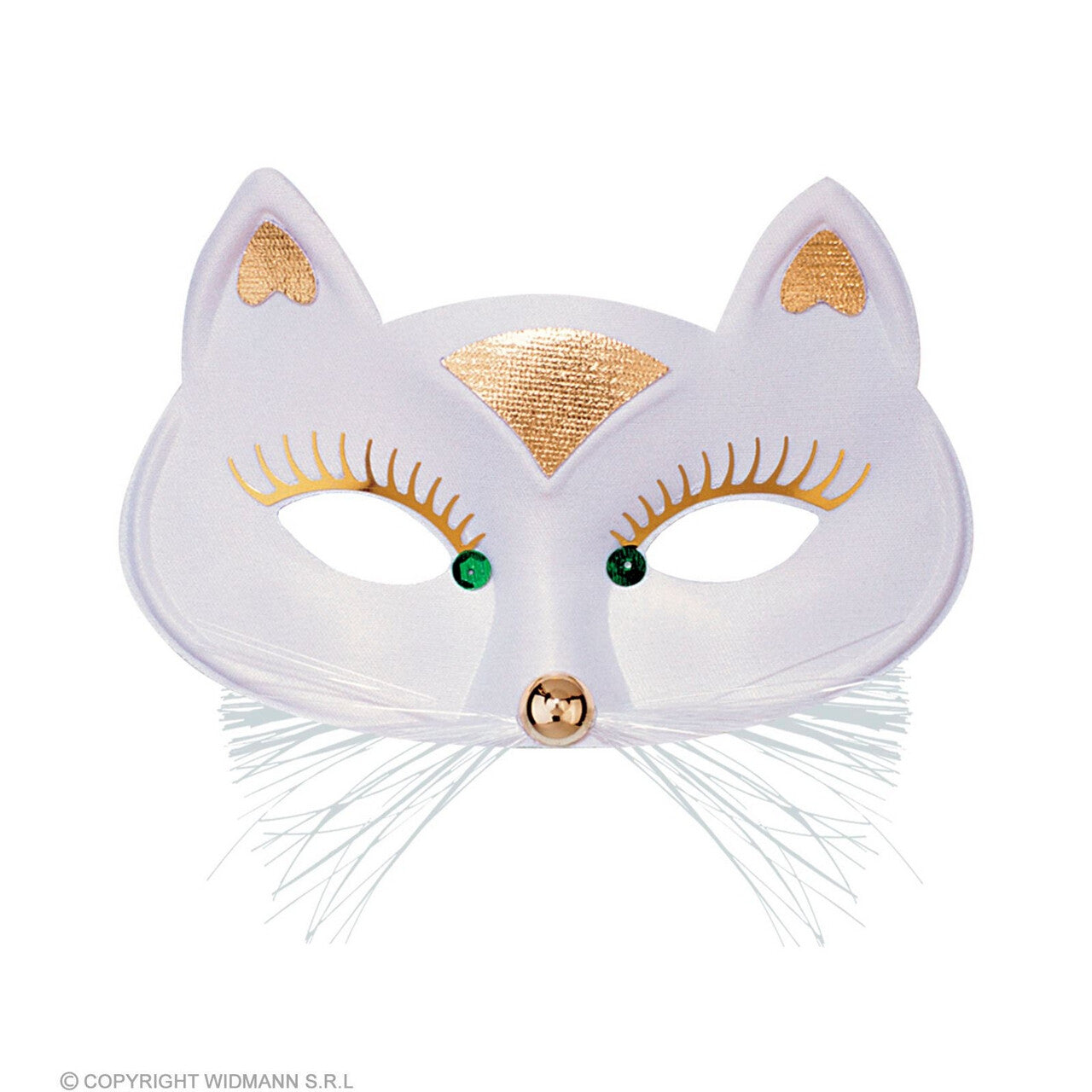 Op deze afbeelding zie je een Accessoires, van het merk Widmann. Oogmasker Kat Met Snorharen, Wit