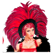 Op deze afbeelding zie je een Accessoires, van het merk Widmann. Hoofdbedekking Met Veren Brazil Zomercarnaval Rood