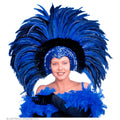 Hoofdbedekking Met Veren Bonaire Zomercarnaval Blauw