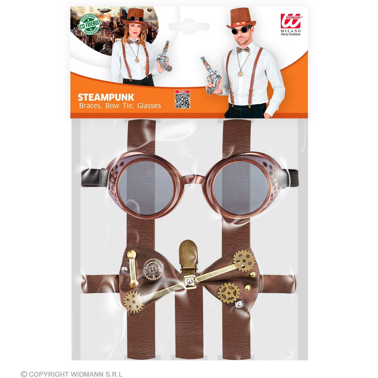 Op deze afbeelding zie je een Accessoires, van het merk Widmann. Steampunk Accessoire Set