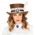 Hochhut Steampunk Mit Frühling Und Spitzenbraun