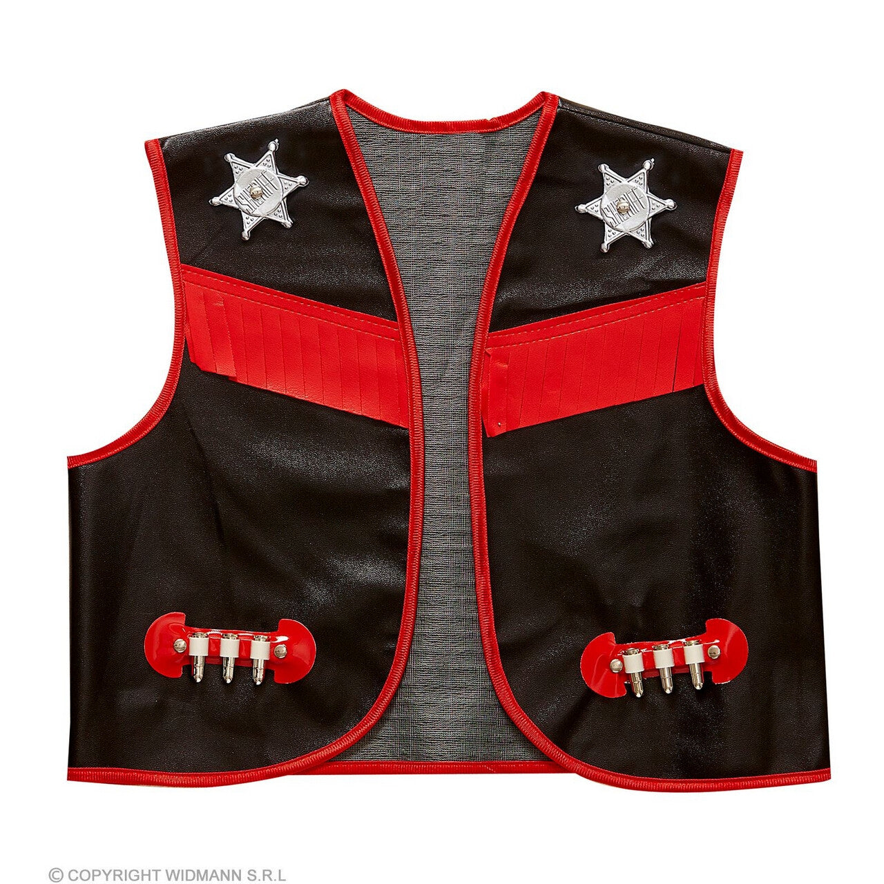Op deze afbeelding zie je een Kostuums, van het merk Widmann. Texas County Sheriff Vest Kind Zwart Jongen