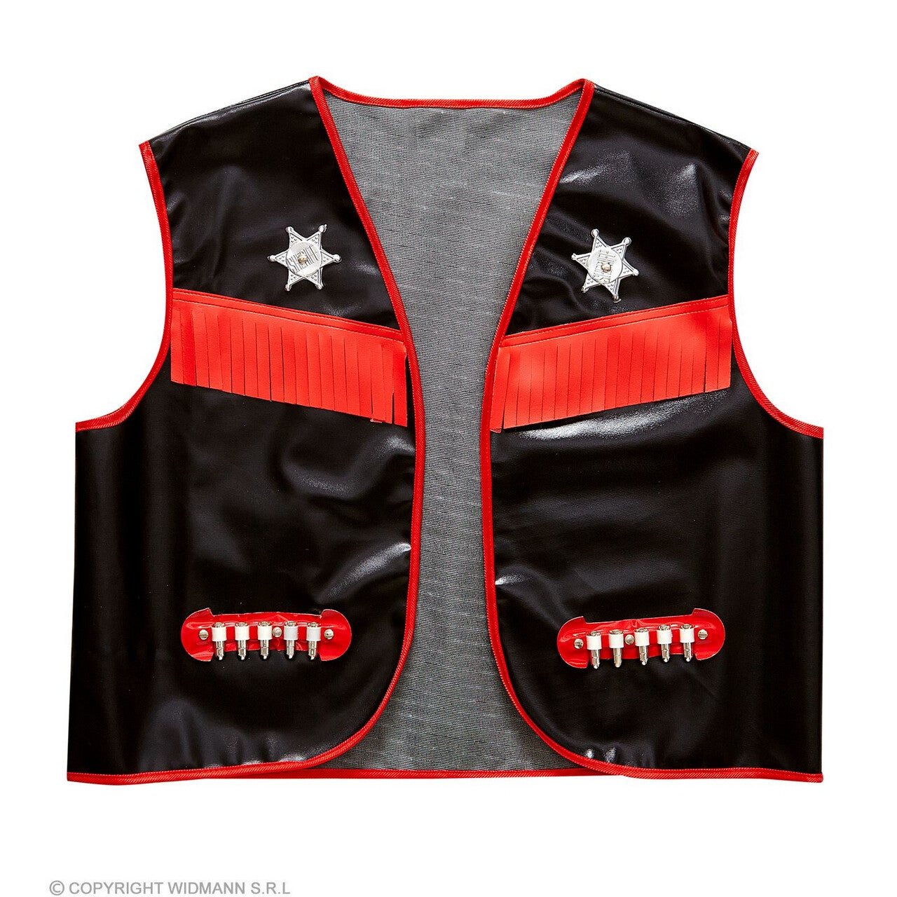Op deze afbeelding zie je een Kostuums, van het merk Widmann. Austin County District Sheriff Vest Zwart Man