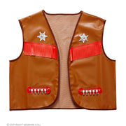 Op deze afbeelding zie je een Kostuums, van het merk Widmann. Dallas County District Sheriff Vest Bruin Man