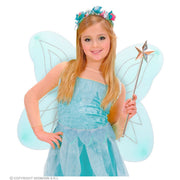 Op deze afbeelding zie je een Accessoires, van het merk Widmann. Blauwe Glitter Vleugels Fee Aisha Kind