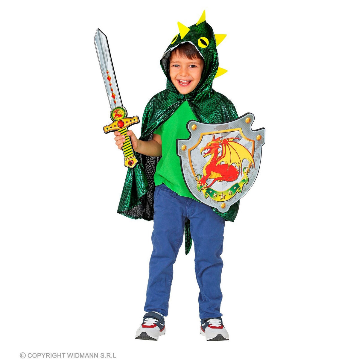 Op deze afbeelding zie je een Accessoires, van het merk Widmann. Verdediger Van Het Rode Drakenfort Accessoire Set