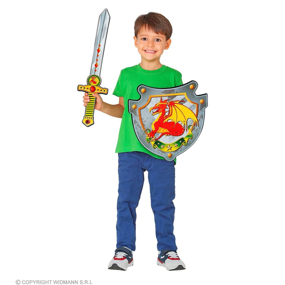 Op deze afbeelding zie je een Accessoires, van het merk Widmann. Verdediger Van Het Rode Drakenfort Accessoire Set