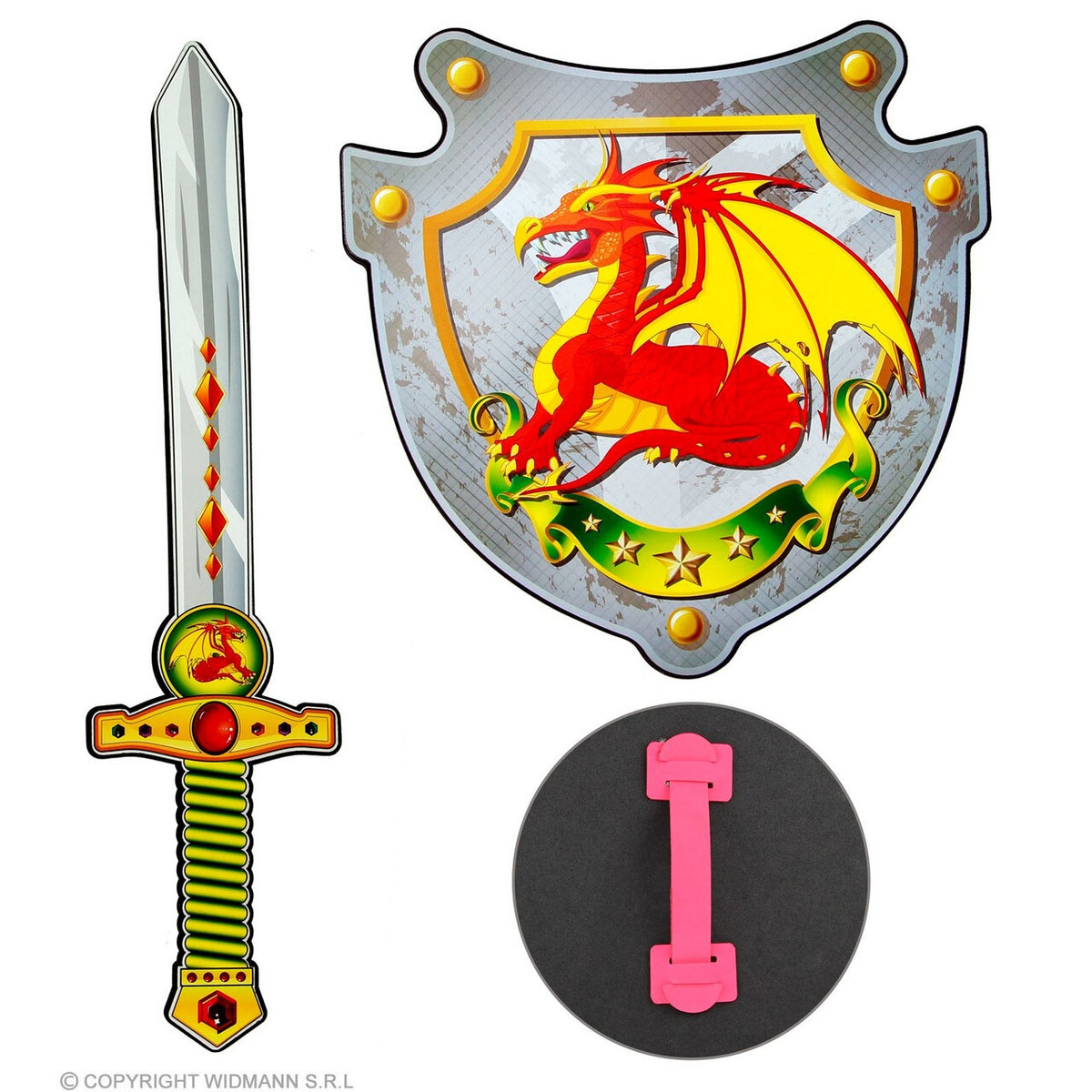 Op deze afbeelding zie je een Accessoires, van het merk Widmann. Verdediger Van Het Rode Drakenfort Accessoire Set
