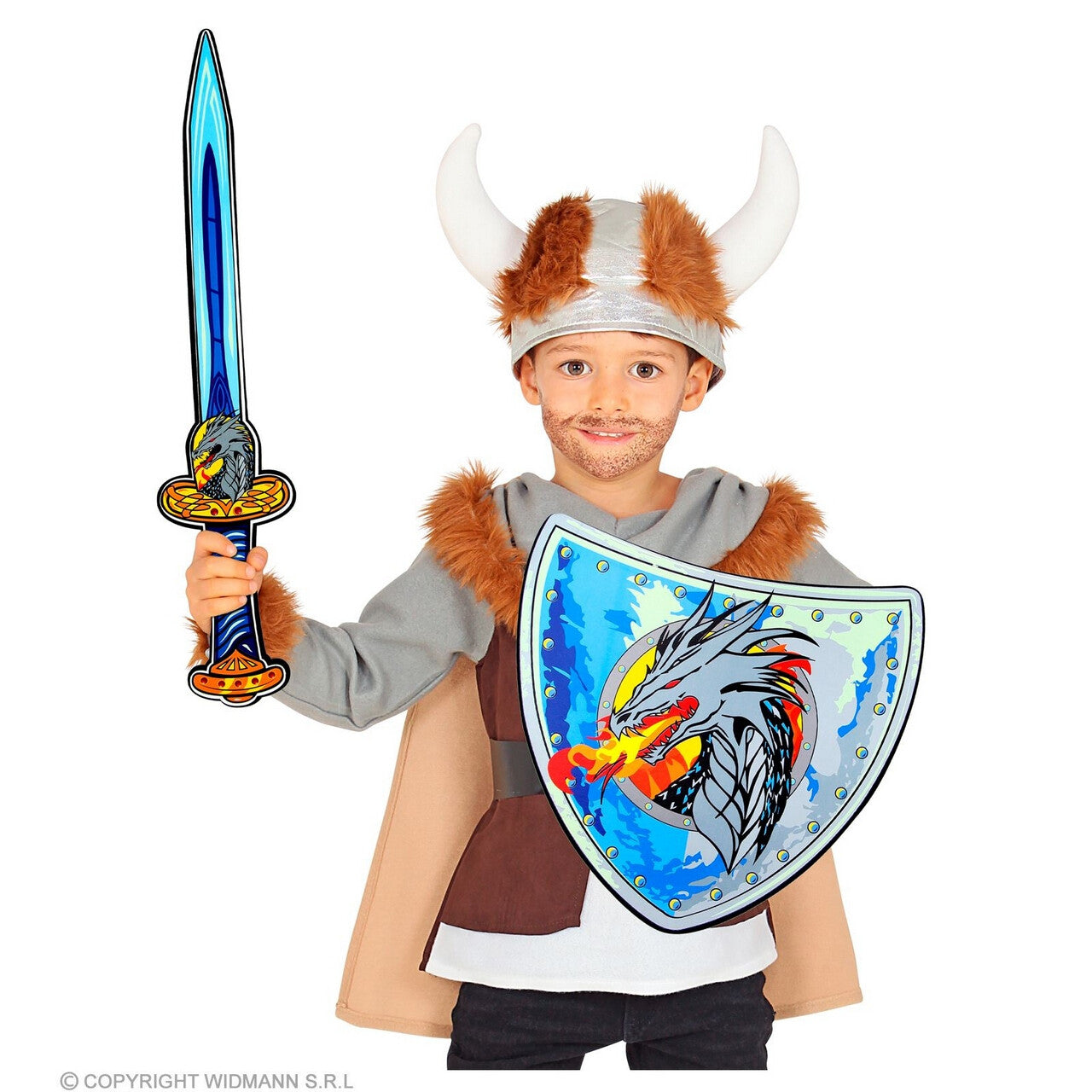 Op deze afbeelding zie je een Accessoires, van het merk Widmann. Viking Strijder Van Droakenies Accessoires Set
