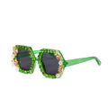 Lunettes Des Années 70 Vertes Avec Strass