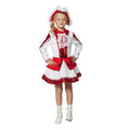 Fancy Rood Witte Dansmarieke Meisje Kostuum
