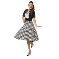 Zwart Wit Geblokte Rock And Roll Jurk Flash Vrouw