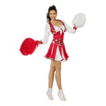 Dansende Cheerleader Luxe Rood Vrouw Kostuum
