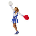Dansende Cheerleader Luxe Blauw Vrouw Kostuum